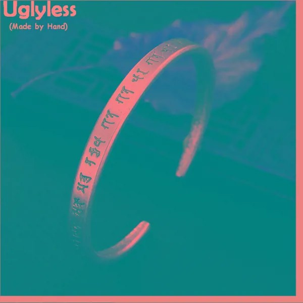 Uglyless 100% настоящий однотонный 999 изящный Серебряный ручной работы Резные слова для женщин тайский серебряный Открытый браслет экзотическая бижутерия