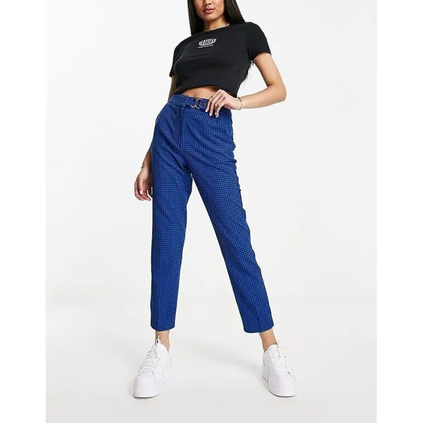 Брюки Miss Selfridge Check Co Ord Cigarette, синий