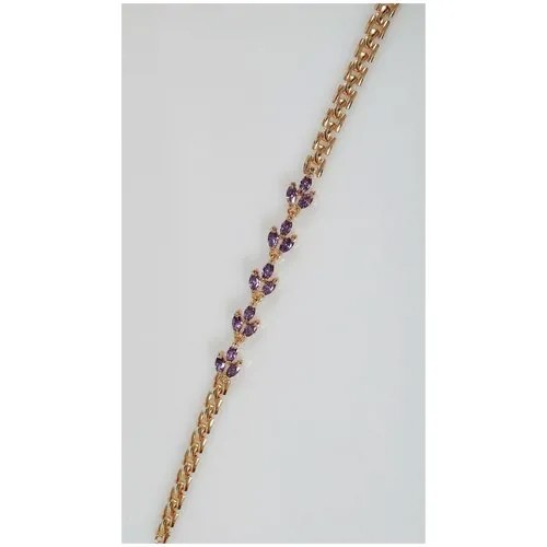 Плетеный браслет Lotus Jewelry, аметист, размер 18 см, фиолетовый