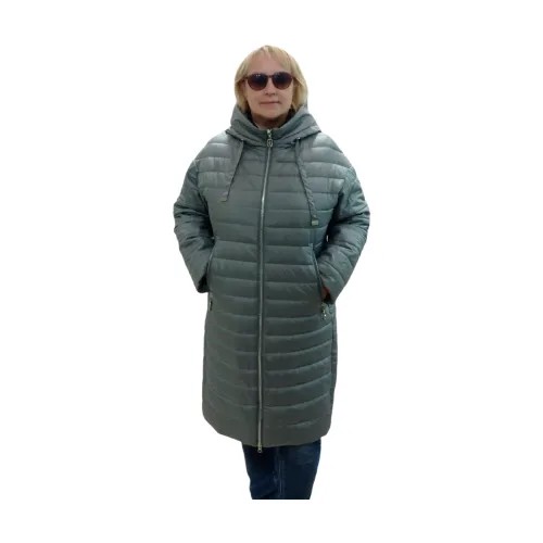Куртка  Snow Owl демисезонная, удлиненная, силуэт прямой, стеганая, ветрозащитная, ультралегкая, воздухопроницаемая, водонепроницаемая, несъемный капюшон, карманы, капюшон, размер 50, серый