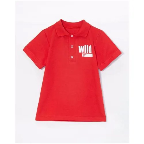 Футболка-поло LOKKI красный Wild для мальчика. Рост 110