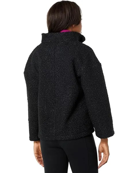 Свитер Anne Klein Funnel Neck Zip Front Dolman Sleeve Sherpa, цвет Anne Black