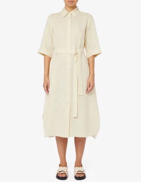 Льняное платье-сорочка Prugna Max Mara Leisure, бежевый