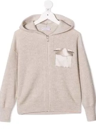 Brunello Cucinelli Kids кашемировое худи на молнии