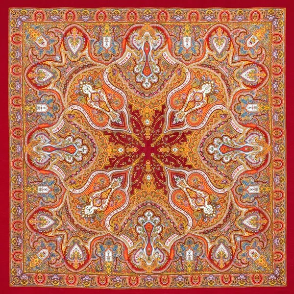 Платок женский Павловопосадский платок 710 красный, 146х146 см
