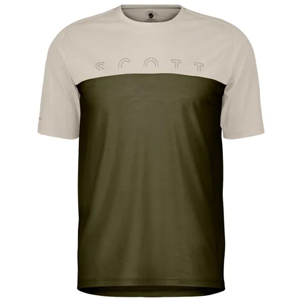 Рубашка из мериноса Scott Defined Merino S/S, цвет Dust White/Fir Green