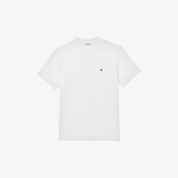 Рубашка-поло из хлопка с вышитым логотипом Sandro, цвет naturels