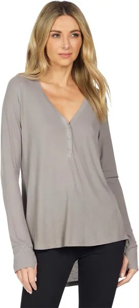 Футболка Michael Lauren Kobe Long Sleeve V-Neck Henley w/ Tail, цвет Dove