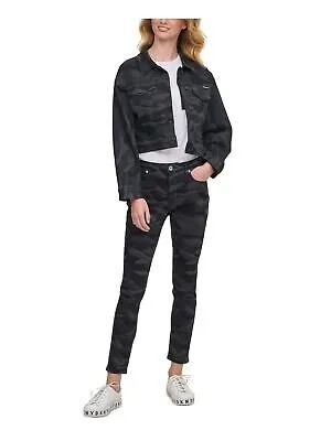 DKNY Женская черная джинсовая куртка с камуфляжным принтом XS