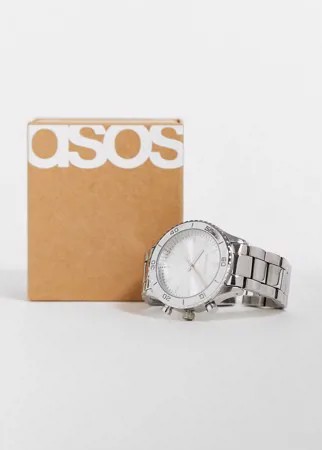 Серебристые часы-браслет с цифрами на корпусе ASOS DESIGN-Серебряный