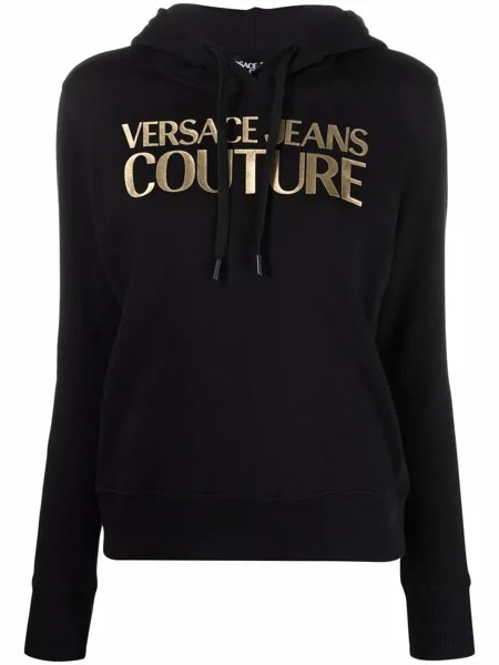Versace Jeans Couture худи с логотипом металлик