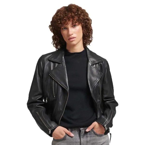 Куртка Superdry Studios Leather Biker, черный