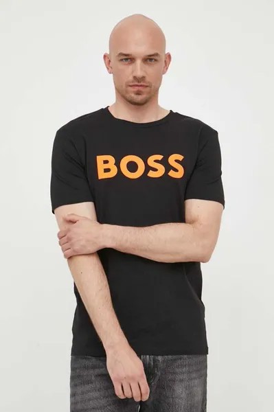 BOSS BOSS CASUAL хлопковая футболка Boss Orange, черный