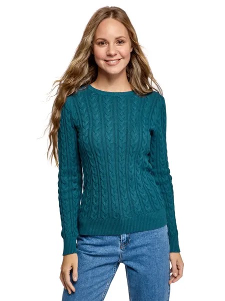 Джемпер женский oodji 73807617-1B зеленый XS