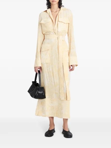 Платье макси с абстрактным принтом Proenza Schouler, желтый