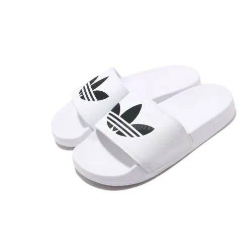 Adidas Originals Adilette Lite Белые Черные Мужские Сандалии Унисекс Шлепанцы FU8297