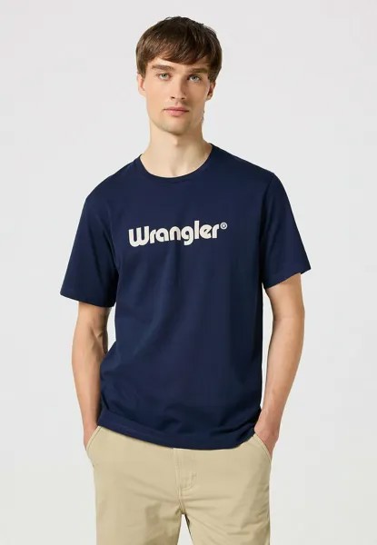 Футболка с принтом Wrangler, синий деним