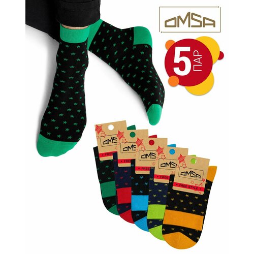 Носки Omsa, 5 пар, размер 29-31, мультиколор