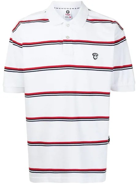 AAPE BY *A BATHING APE® полосатая рубашка поло с короткими рукавами