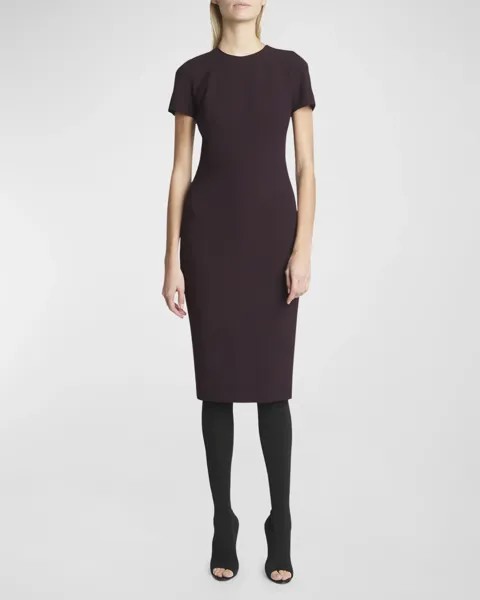 Платье-футболка с молнией сзади Victoria Beckham, цвет Deep Mahogany