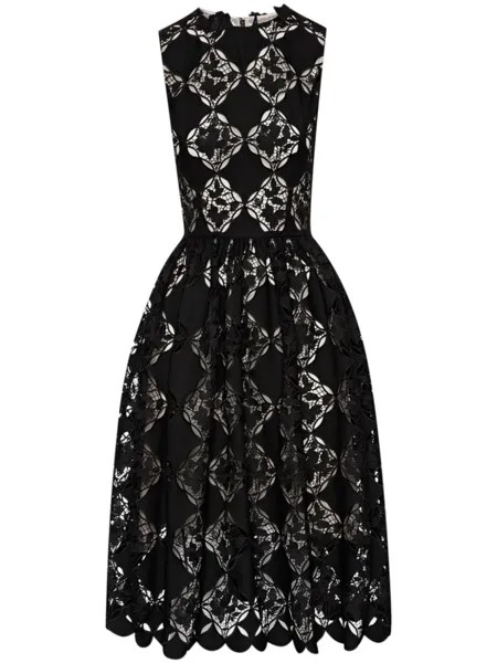Кружевное платье миди Gardenia Oscar de la Renta, черный