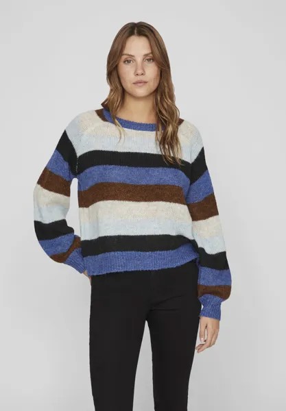 Свитшот VILA VIKAMMY O-NECK KA, цвет kentucky bluestripes blue/brown stripes