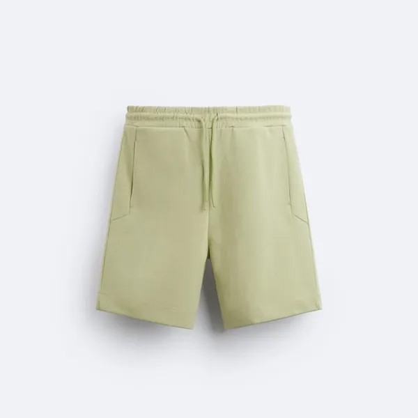 Шорты-джоггеры Zara Premium Bermuda, светло-зеленый
