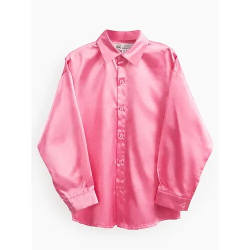 88168, Рубашка детская Happy Baby, классическая из атласной ткани, ярко-розовая, размер 98-104