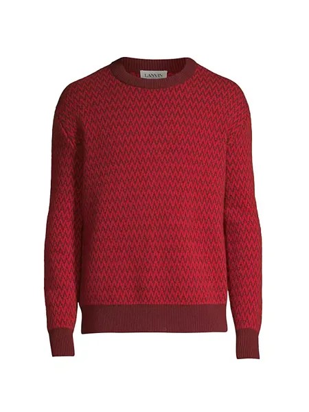 Вязаный свитер с круглым вырезом и шевроном Curb Lanvin, красный