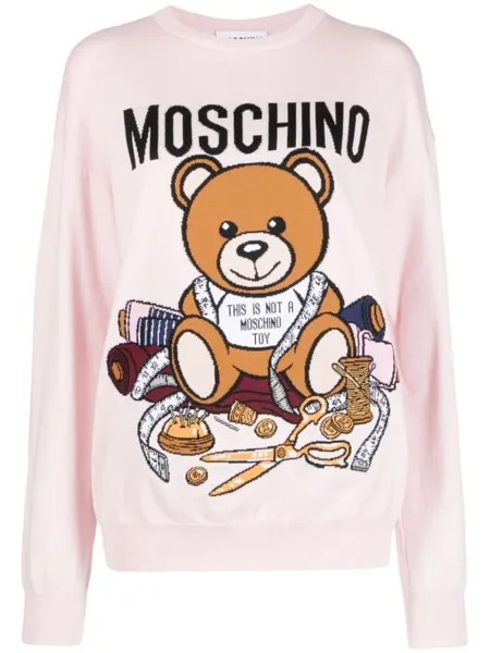 Moschino джемпер с принтом Teddy Bear, розовый