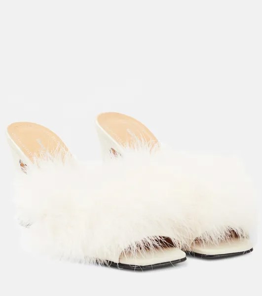 Мюли с перьями Maison Margiela, белый