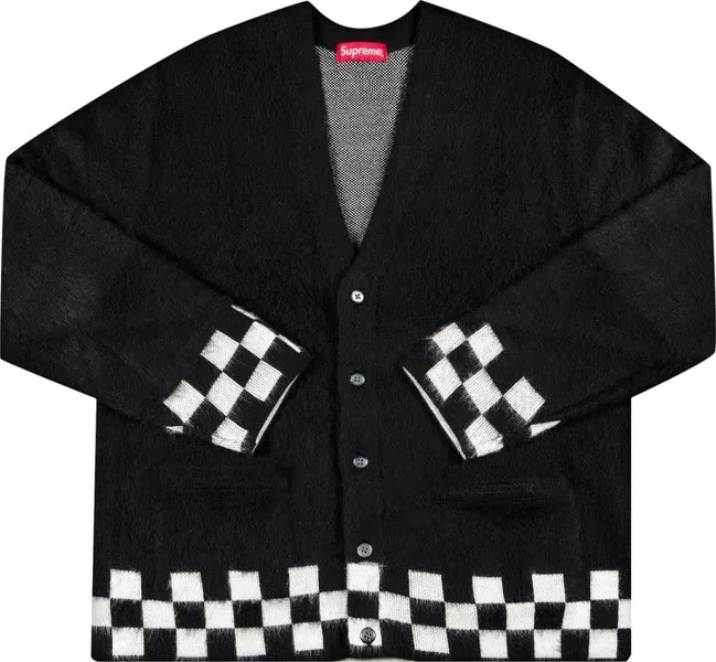 Кардиган Supreme Brushed Checkerboard Cardigan 'Black', черный