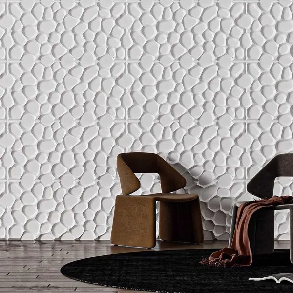 Art3d 60x120 см Большие ПВХ 3D стеновые сандалии белого цвета для гостиной спальни, лобби, офиса, торгового центра (6 шт.)