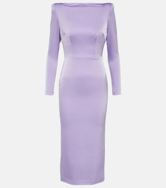 Мини-платье из атласного крепа Alex Perry, фиолетовый