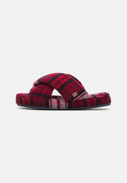 Тапочки Tommy Hilfiger TARTAN CHECK HOME SLIPPER, темно-красный