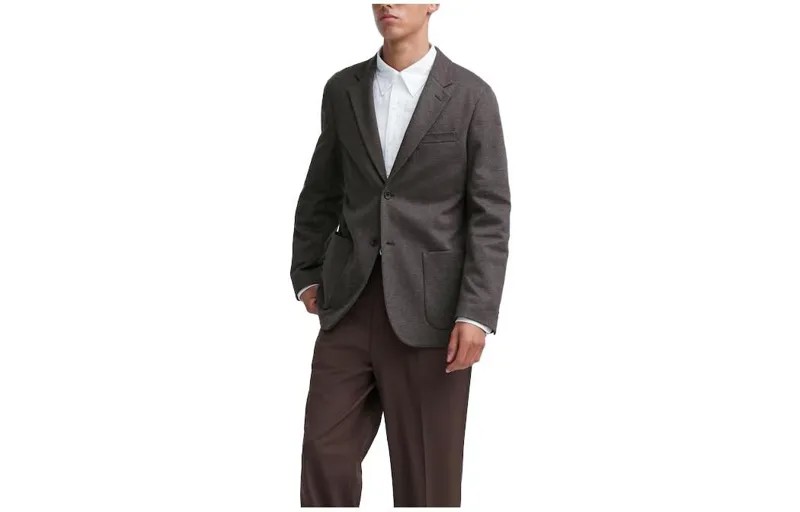 Деловой костюм мужской темный гриб с космическим принтом и NB бордовый Uniqlo, цвет Dark Mushroom with Outerspace and NB Burgundy