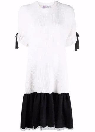 RED Valentino sheer panelling knitted T-shirt