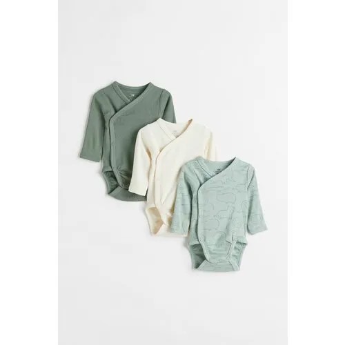 Боди H&M, комплект из 3 шт., размер 74, зеленый