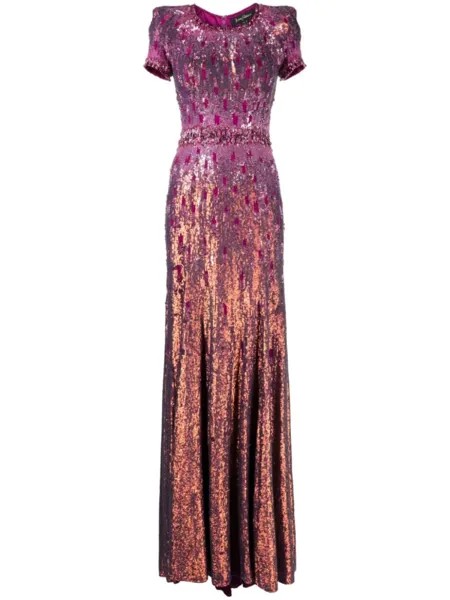 Jenny Packham платье Greta с пайетками, розовый
