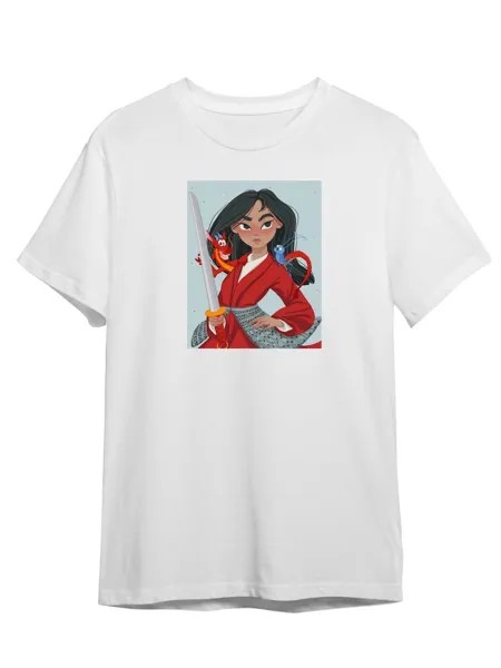 Футболка унисекс Каждому Своё Мулан/Mulan/Мультфильм MUML6 белая 3XL