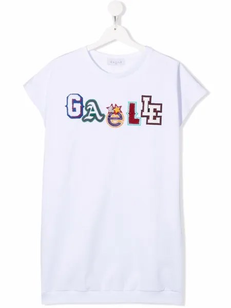 Gaelle Paris Kids футболка с вышитым логотипом