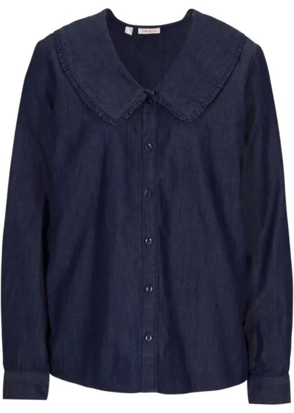Джинсовая блузка с воротником John Baner Jeanswear, синий