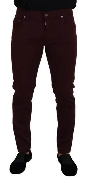 Джинсы Dolce & Gabbana Slim Fit — итальянская мужская роскошь, цвет Bordeaux