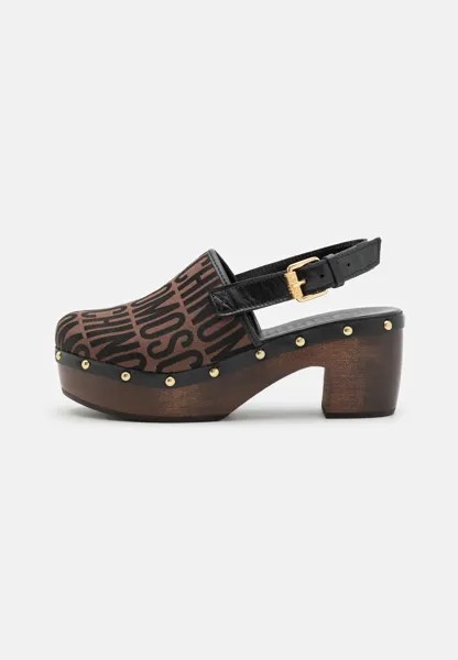 Сабо Logo MOSCHINO, цвет brown/black
