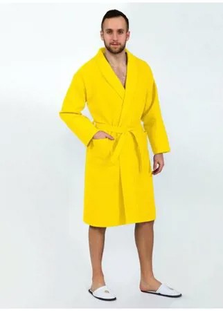 Халат вафельный банный, желтый, размер L/XL (48-50)