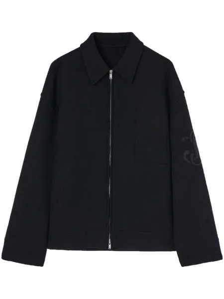 Jil Sander шерстяная куртка на молнии, черный