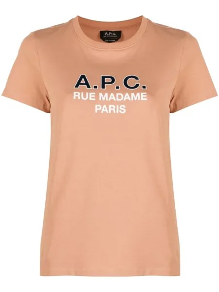 A.P.C. футболка Madame с логотипом, розовый