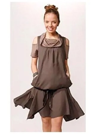 Сарафан MammySize, свободный силуэт, мини, размер 44, серый