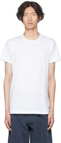 Белая хлопковая футболка Maison Margiela