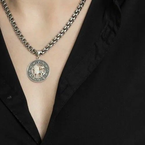 Подвеска TOP CRYSTAL, серебро, 925 проба, чернение, размер 3 см., серебристый